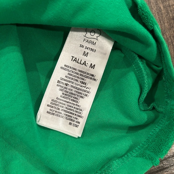 FARM Rio River Nature Terry Tie-Front Top Medium NWT Green Med M Anthropologie - Picture 13 of 13